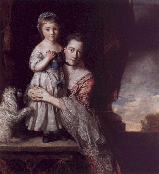 Sir Joshua Reynolds The Countess Spencer with her Daughter Georgina oil painting image